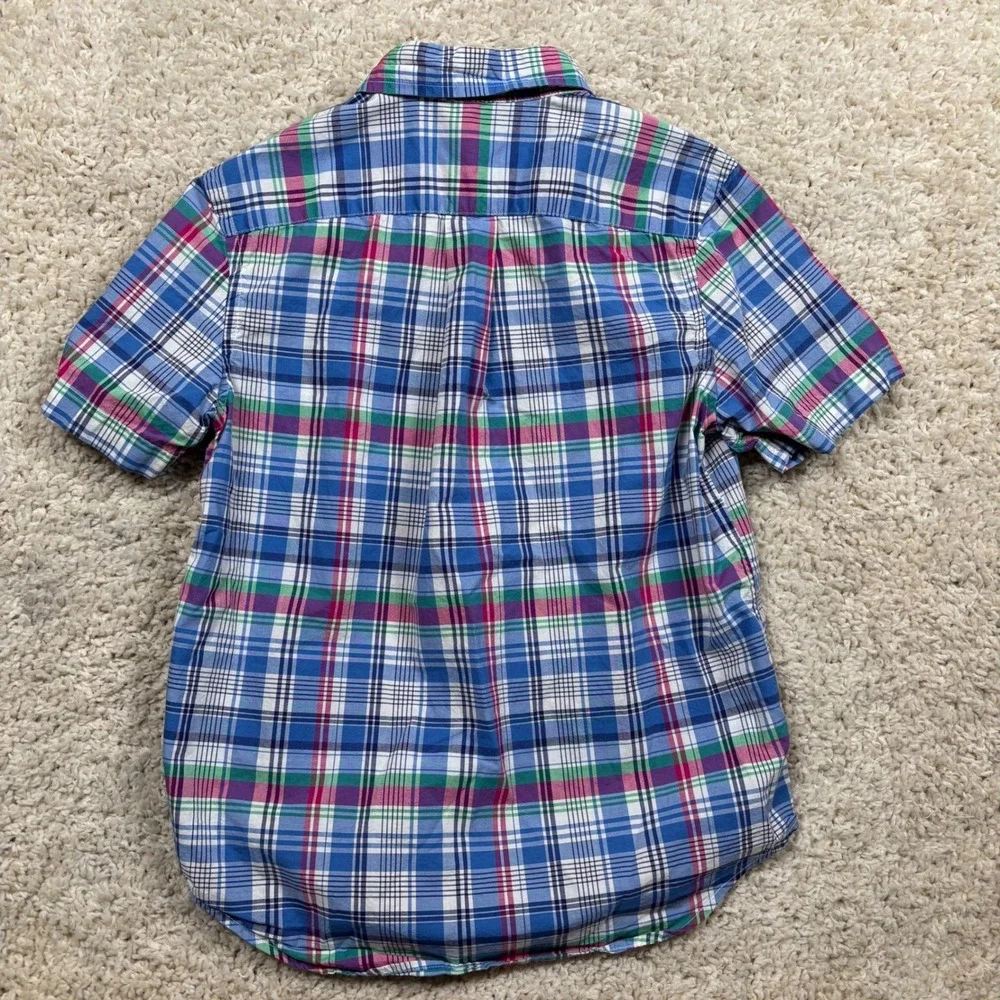 Kids Ralph Lauren Plaid Short Sleeve Button‎ Down Shirt Size M 10-12